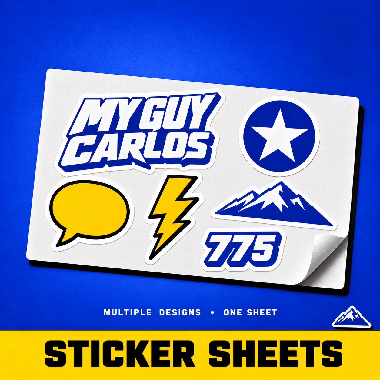 Custom sticker sheet packed with multiple MyGuyCarlos designs